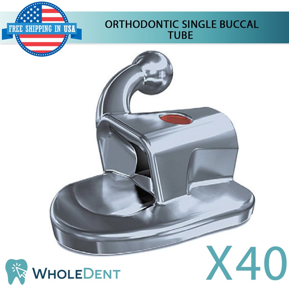 40x 0rthodontic Dental Single Buccal Tube Bondable Non-Convertional Hook Magic