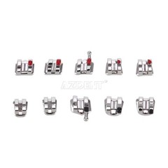 AZDENT dentales ortodoncia Brackets de ranura estándar Roth 0.022 ganchos 3