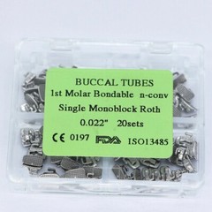 5Boxes Dental Orthodontic Monoblock n-conv Single Buccal Tube Roth 0.022″ 20sets
