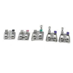10 Sets Dental Orthodontic Metal Brackets Braces Mini Roth 022 345 Hooks MIM 5-5