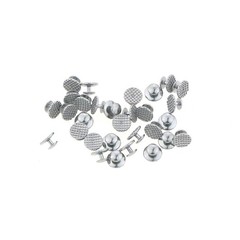 US 100Pcs Ortho Lingual Buttons Dental Ceramic/Metal Bondable Round Mesh Base