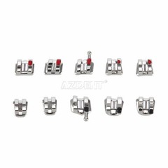 AZDENT Dental Orthodontic Brackets Braces Standard Roth Slot.022 Hooks 3 Metal