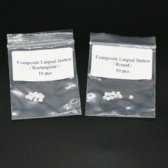 Dental Ortho Composite Ceramic Lingual Button Bondable Round/Rectangular Base