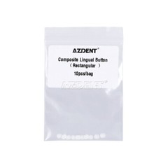 AZDEN Dental Orthodontic Ceramic Lingual Button Bondable Round Recctangular Base