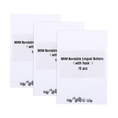 Dental Orthodontics MIM Bondable Lingual Buttons with Hook Round Mesh Base
