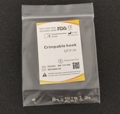 100 Packs Dental Sliding Crimpable Hook Short/Long Open Surgical Hook 500 Pieces