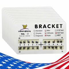 10 Orthodontic Dental Brackets Brace Mini Roth 022 Slot 345 Hooks Metal CE&FDA