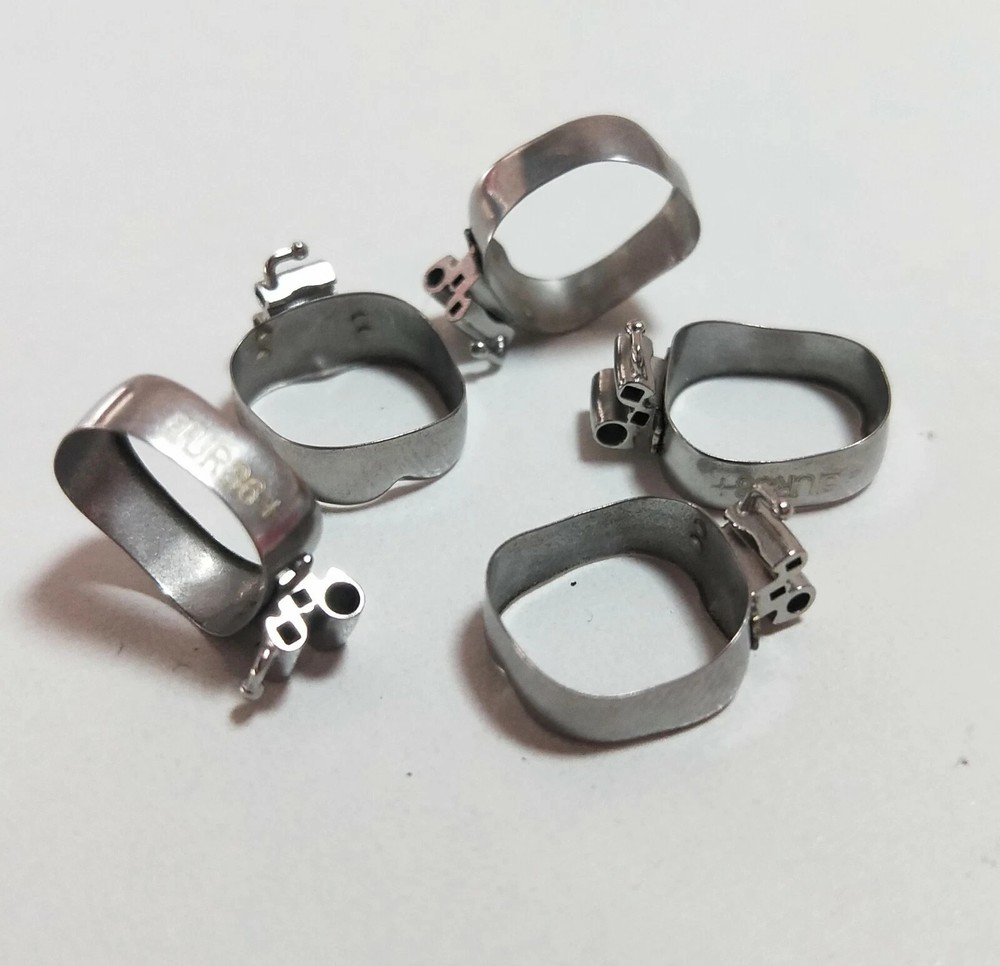 4Pcs Dental orthodontic molar band with lingual sheath Roth 0.022 U3&L2 No-Conv