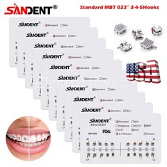 10-100Packs Dental Orthodontic Brackets Braces Standard Roth / MBT.022 3-4-5/3