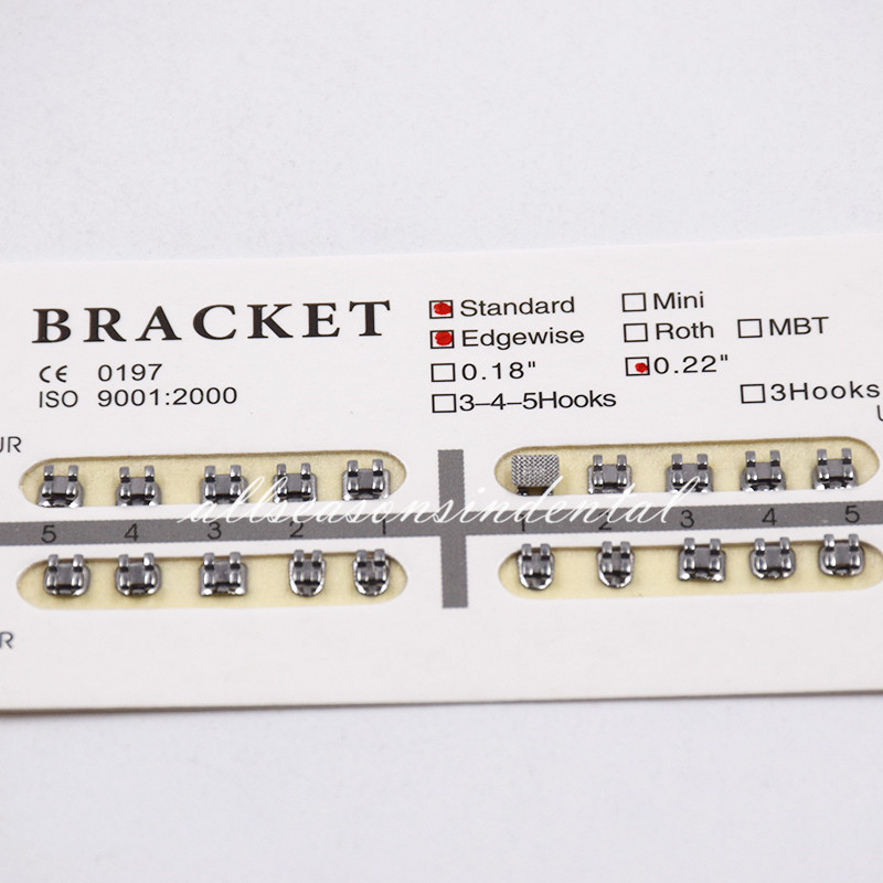 Dental Ortho Brackets Braces Metal 0.22” Slot Standar Edgewise No/ 3 /345 Hooks