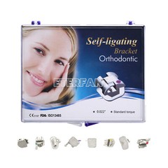 ETERFANT Dental Orthodontic Self-Ligating Bracket Braces Roth 022 345Hooks+Tool
