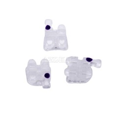 20PCS AZDENT Dental Ceramic Orthodontic Bracket 5*5 Roth 0.22 Braces Hooks 3 4 5