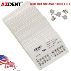 AZDENT Dental Orthodontic Brackets Braces Mesh Base Mini MBT.022 Hooks 3 4 5
