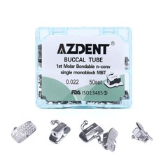 AZDENT Dental Orthodontic Buccal Tubes 1st Molar Bondable Non-Conv Roth /MBT.022