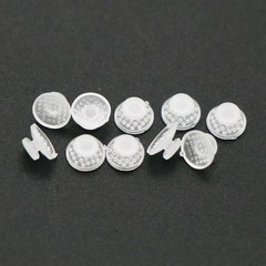 10Pcs/Pack Dental Clear Orthodontic Ceramic Lingual Button Bondable Round Base