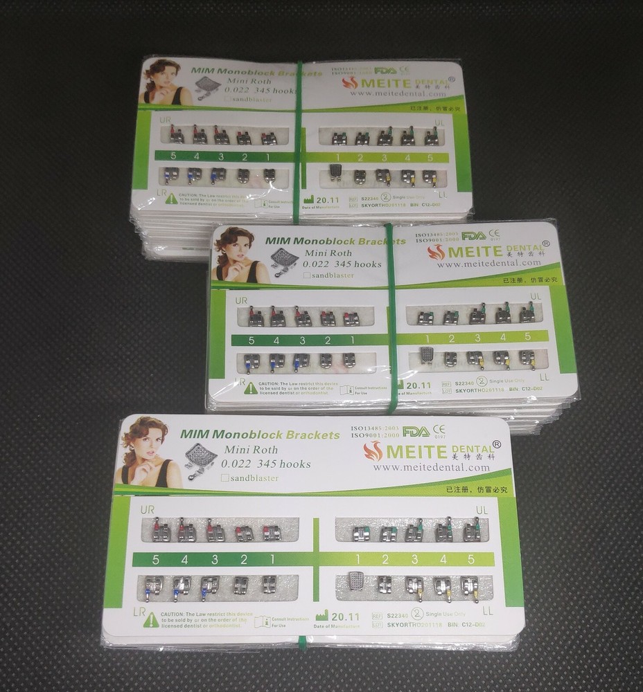Dental Orthodontics MIM Metal Brackets Mesh Base Mini Roth 022 345 hooks