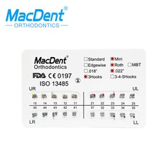 Dental Orthodontic Adhesive Brackets Braces Metal Mini MBT/Roth.022 Hook 345 Wax