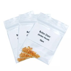 2pcs/pack Dental Orthodontic Traction Chain Round Buttons with Chain Gold Plated