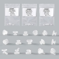 AZDENT Dental Orthodontic Composite Clear Ceramic Lingual Buttons for Bondable