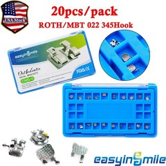 Dental Metal Orthodontic Brackets Roth/MBT 022” Hooks 3-4-5Braces / Molar Tubes