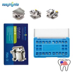 Dental Orthodontic Self-ligating Brackets Roth/MBT Mesh Base Bracket Hook 022