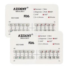 50Pack Dental Bracket Braces Standard MBT Slot 0.22 Hook 3 Orthodontic AZDENT US