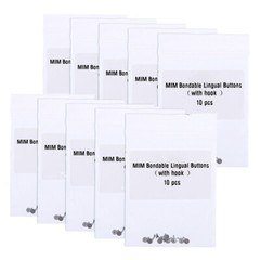 Dental Orthodontics MIM Bondable Lingual Buttons with Hook Round Mesh Base
