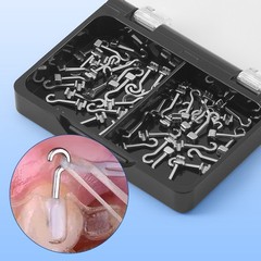 50pcs Dental Ortho Sliding Crimpable Hooks Long Right/Left Curved Crimpable Hook