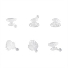 Dental Composite Clear Ceramic Lingual Buttons Bondable Round Rectangular Base