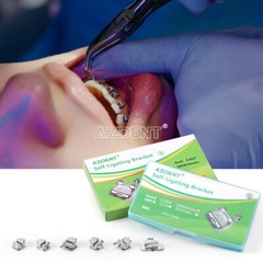 AZDENT Dental Self-Ligating Bracket Buccal Tube MBT Roth 0.022 Hooks 345/Tool