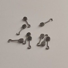 10Packs 100Pcs Bondable Sliding Crimpable Hook Long Curved Left Right 10Pcs/pack