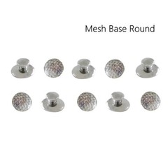 10x Dental Orthodontic Metal Lingual Buttons Bondable Round Mesh Base for Braces