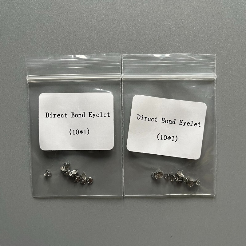 20pcs Dental Orthodontic Lingual Buttons Direct Bond Eyelets Round Base Brackets