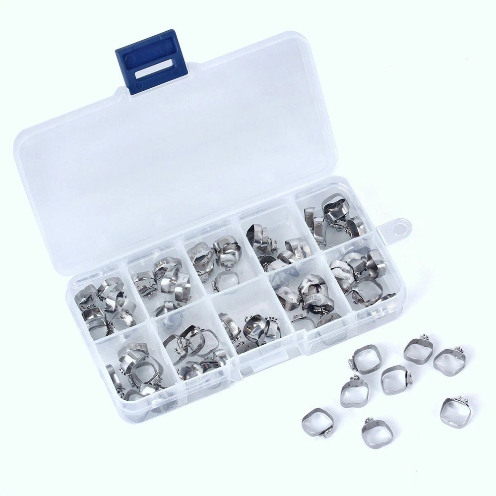 80Pcs Dental Ortho 1st Molar Roth.022 Buccal Tube with Bands 35#-39+# Convertibl
