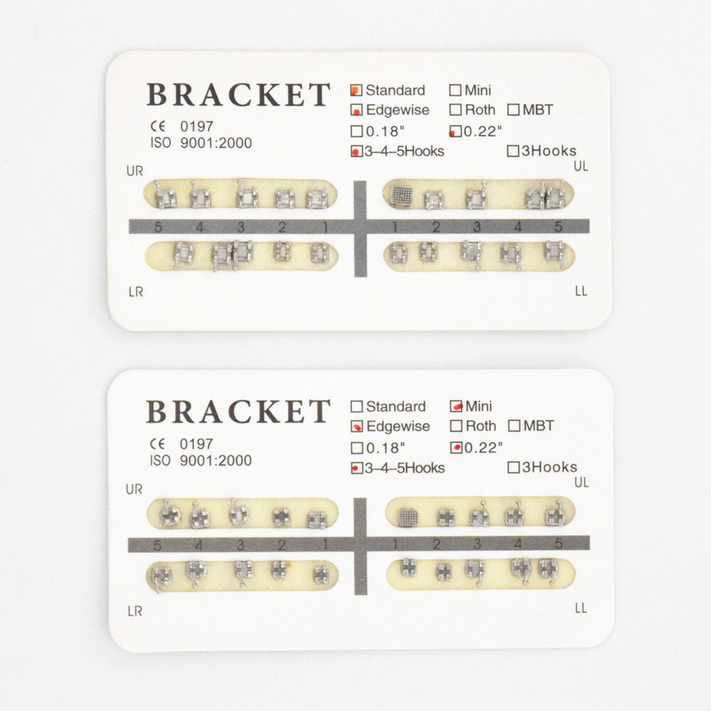 Dental Orthodontic Bracket Brace MIM Monoblock Ultrathin Edgewise 022 345 Hook