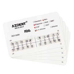 AZDENT Dental Orthodontic Brackets Metal Braces Mini Edgewise Slot.018 Hooks 345