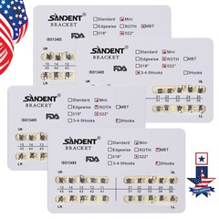 10 Packs Dental Metal Orthodontic Bracket Brace Roth/MBT Slot.022 3/345 Hooks