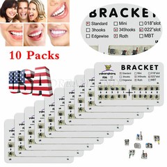 10-100 x Dental Ortho Brackets Mini/Standard MBT/Roth 022 Hooks 3 4 5 USA