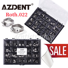 Bandas ortodónticas dentales con tubo bucal metálico Roth 022 1st molar 16#-35