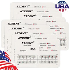 Dental Orthodontic Metal Brackets Braces Mini Roth /MBT 0.022 3-4-5 /3 Hooks AZ