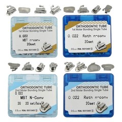 80pcs Dental Orthodontic Buccal Tubes 1st 2nd Molar Bracket MBT Roth 0.022 Mesh