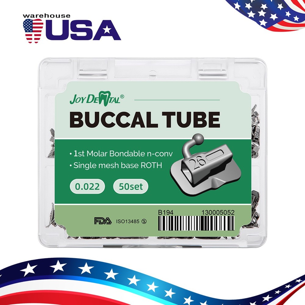 AZDENT Dental Orthodontic Bondable Buccal Tubes 1st Molar MBT/Roth 0.022