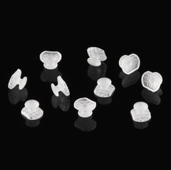 Dental Orthodontic Ceramic Transparent Lingual Button Rectangular Mesh Base