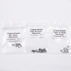 10 Packs Dental Orthodontic Lingual Sheath With Hook On Left / Right/ NO Hook