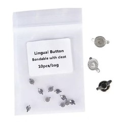 30Pcs Dental Cleat Double Wing Ortho Bonding Round Lingual Button Mesh Base