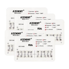 AZDENT Dental Orthodontic Brackets Metal Braces Mini Edgewise Slot.018 Hooks 345