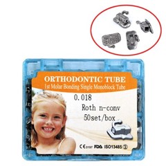 50/20Sets Dental Orthodontic Buccal Tube 1st Molar Roth 018 Bondable Monoblock