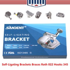 SANDENT Dental Orthodontic Self-Ligating Brackets Roth 0.022 With Buccal Tube