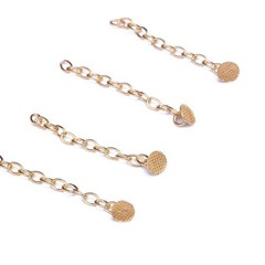 2pcs/pack Dental Orthodontic Traction Chain Round Buttons with Chain Gold Plated