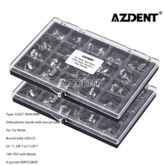 AZDENT Dental Orthodontic Bands w+ Buccal Tube 1st Molar Roth//MBT 022″ 16#-35#